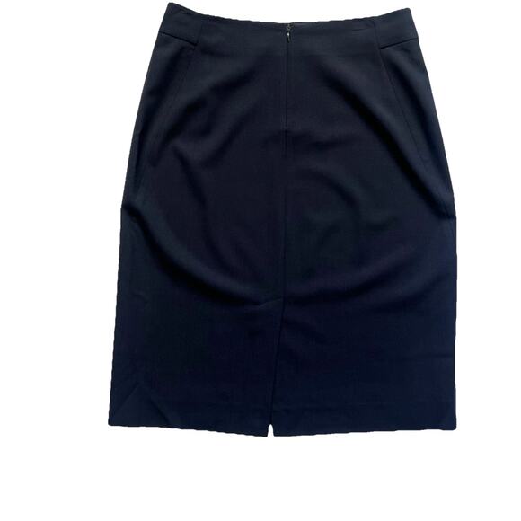Theory Pencil Skirt Women 8 Blue Joanie Wool Blend Back Zip Unlined Classic Work - Picture 2 of 11